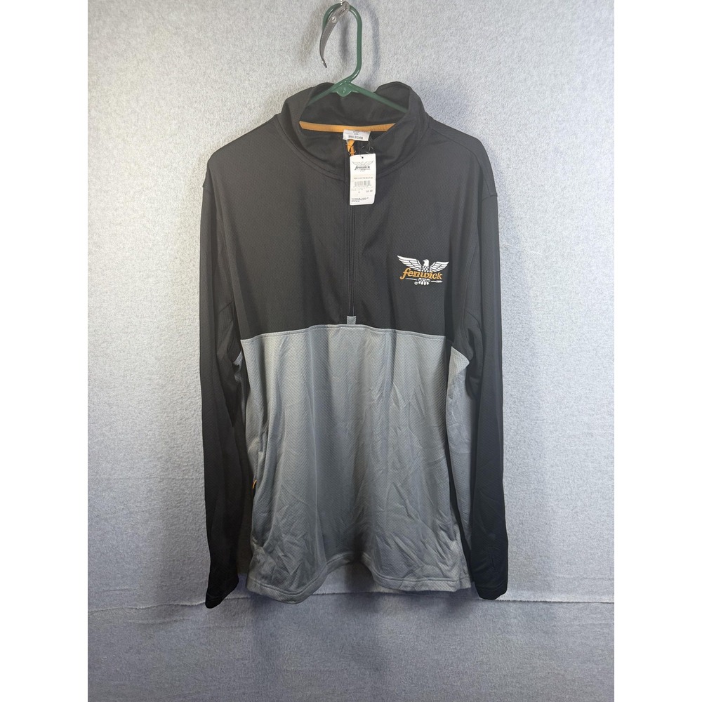 Fenwick Pullover Mens 2XL Black Gray 1/4 Zip Mesh Fishing Lightweight Shirt